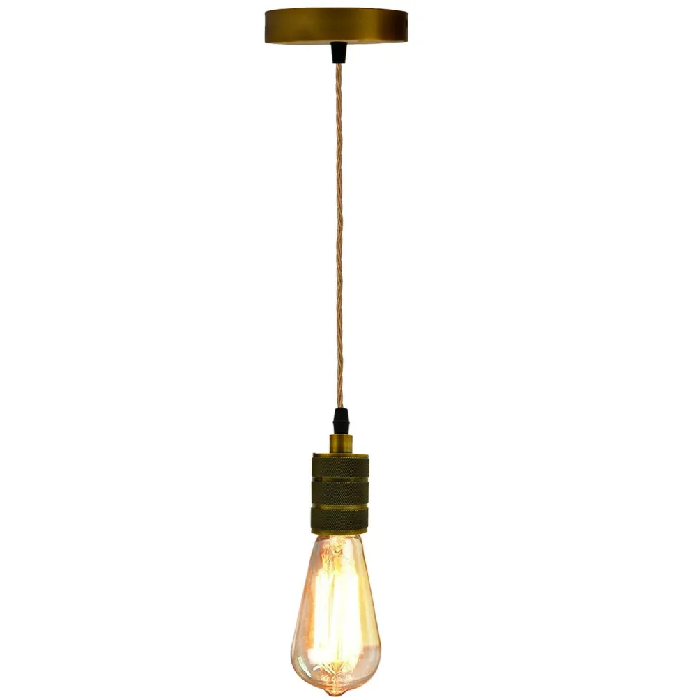 Industrial Pendant Bulb Holder Rope Cord ~2059 LEDSone UK Ltd