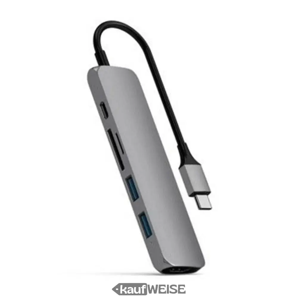 Wieloportowy adapter Satechi V2 Slim USB-C | 4K 60 Hz HDMI i 60 W PD | Kosmiczna szarość