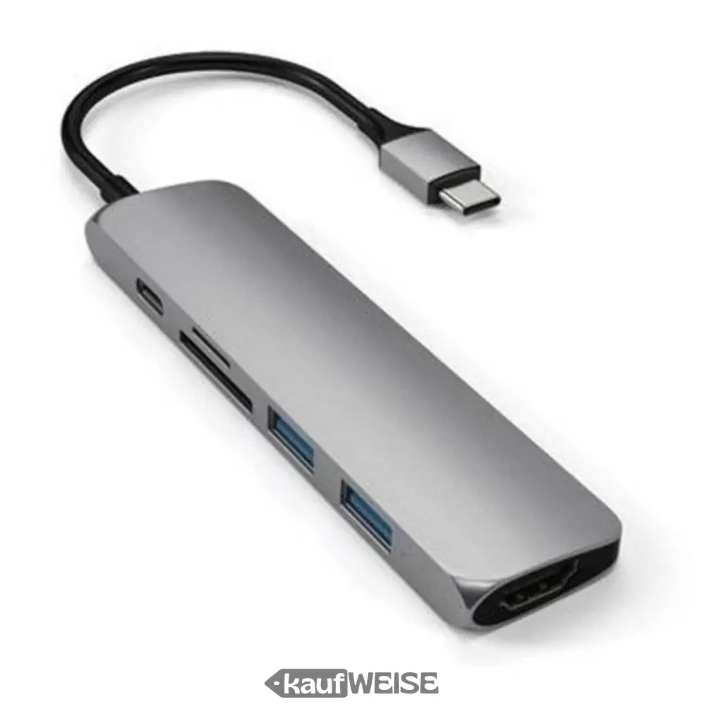 Wieloportowy adapter Satechi V2 Slim USB-C | 4K 60 Hz HDMI i 60 W PD | Kosmiczna szarość
