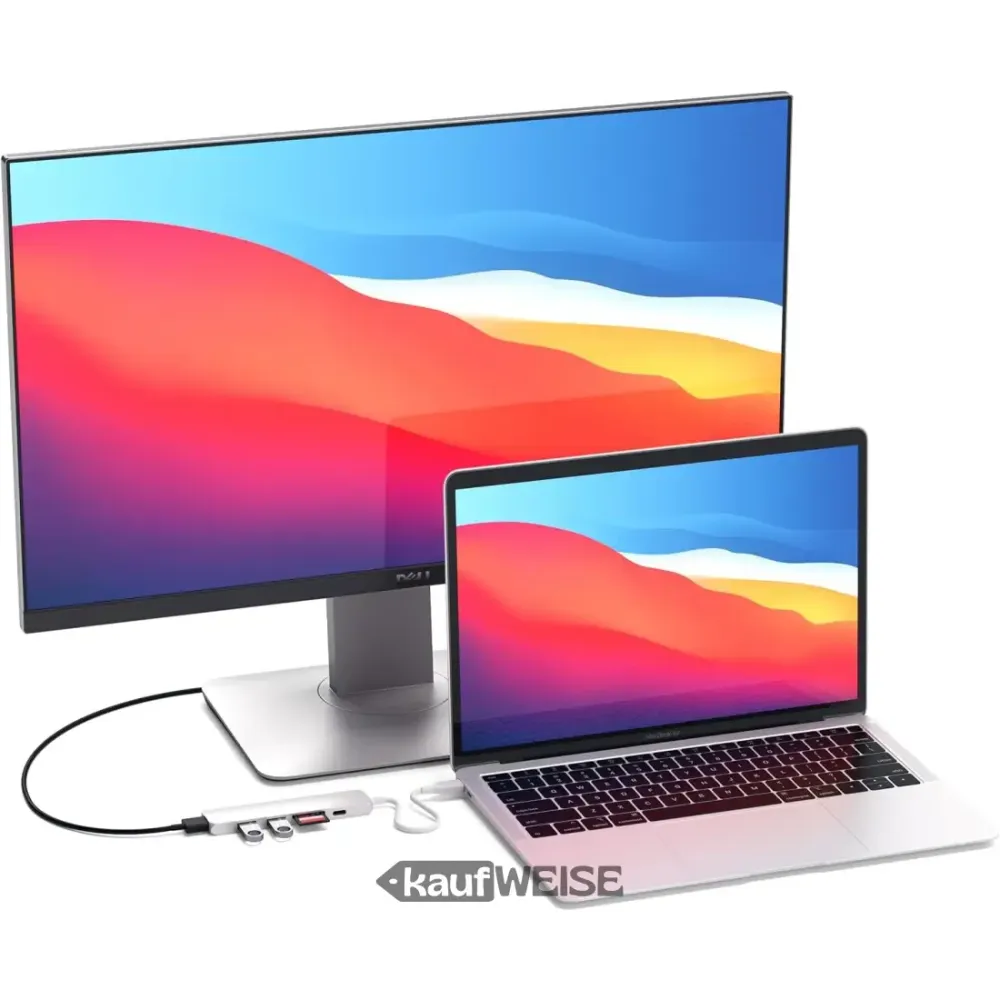 Wieloportowy adapter Satechi V2 Slim USB-C | 4K 60 Hz HDMI i 60 W PD | Srebrny
