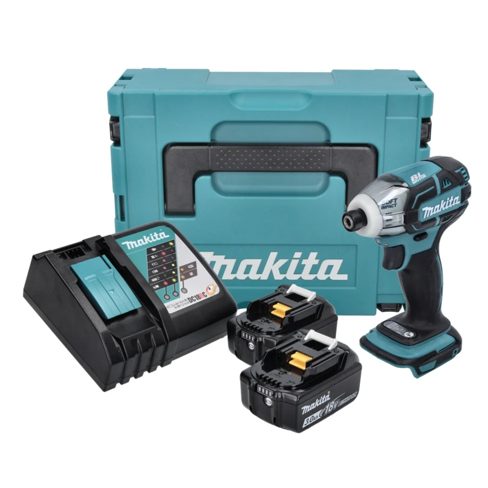 Makita DTS 141 RFJ akumulatorowa wkrętarka impulsowa 18 V 40 Nm 1/4" bezszczotkowa + 2x akumulator 3,0 Ah + ładowarka + Ma...