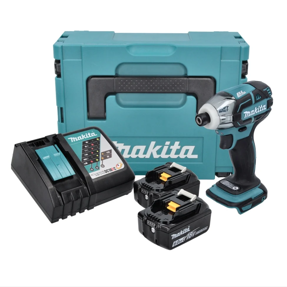 Makita DTS 141 RGJ akumulatorowa wkrętarka impulsowa 18 V 40 Nm 1/4" bezszczotkowa + 2x akumulator 6,0 Ah + ładowarka + Ma...