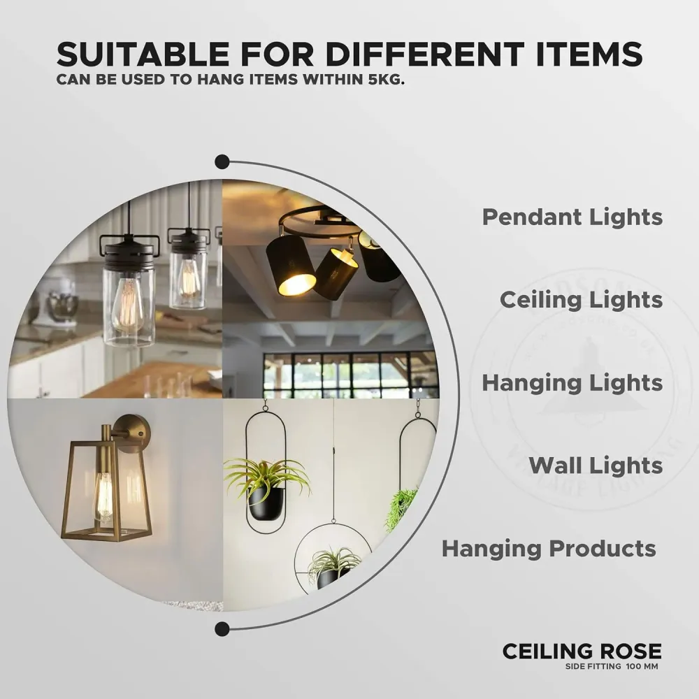 100mm Yellow Brass Metal Round Single Outlet Ceiling Rose ~3094