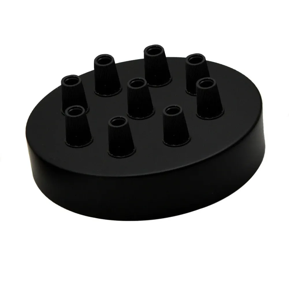 120mm Black Metal 9 Outlet Ceiling Rose Pendant Light Fitting~2775