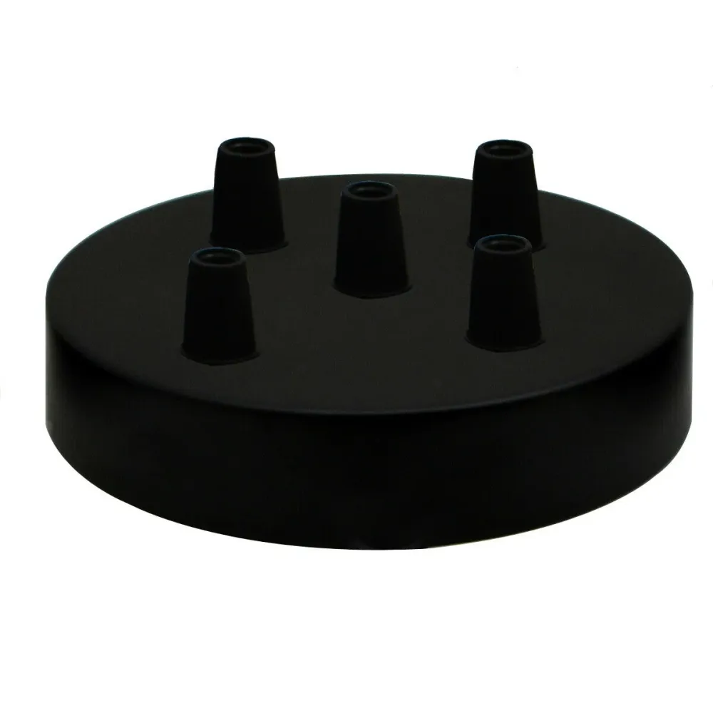 120mm Black Metal 5 Outlet Ceiling Rose Pendant Light Fitting~2779