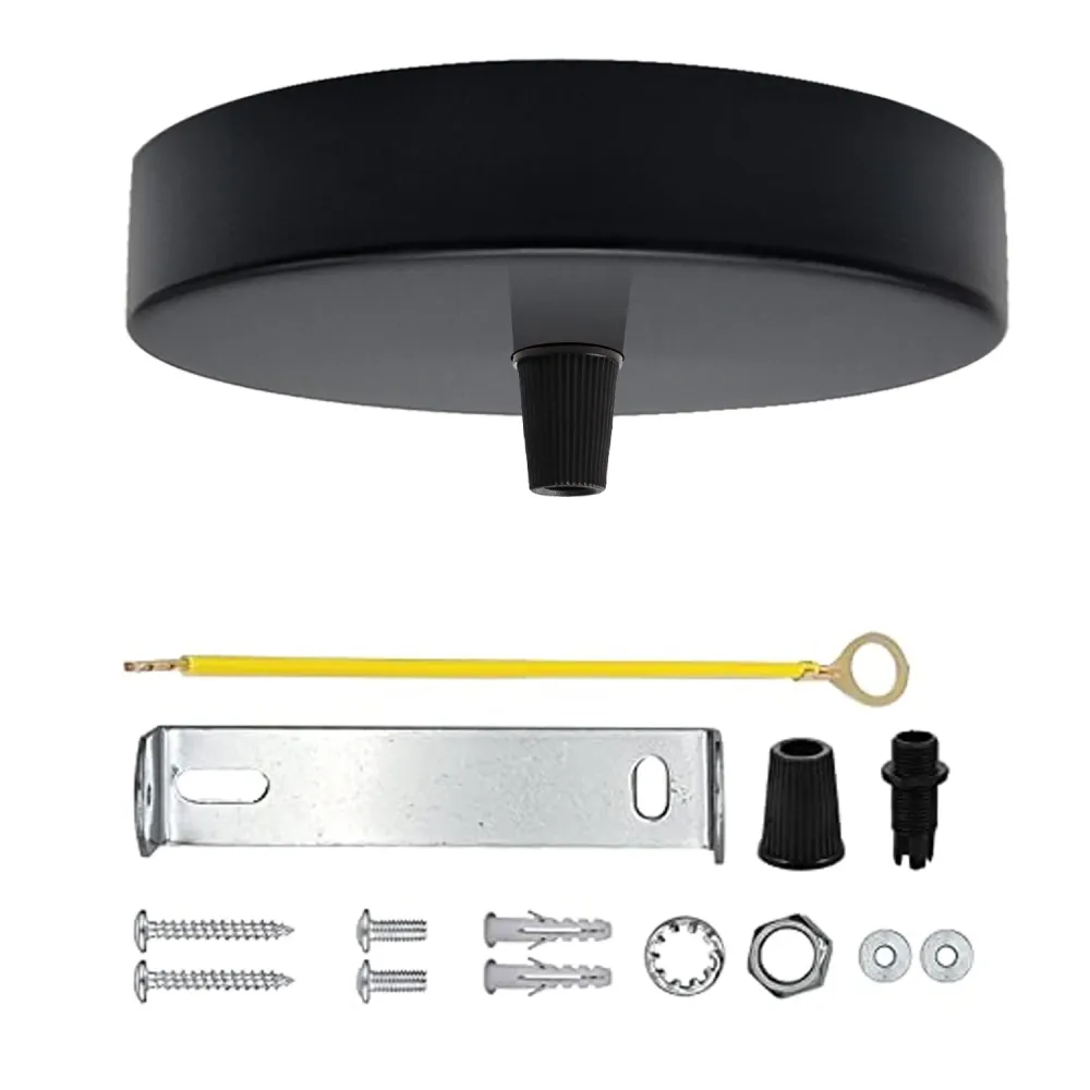 120mm Black Metal 6 Outlet Ceiling Rose Pendant Light Fitting~2778