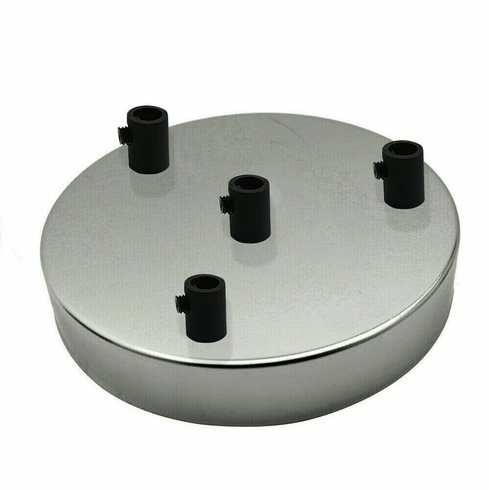 120mm Chrome Metal 4 Outlet Ceiling Rose Pendant Light Fitting ~2789