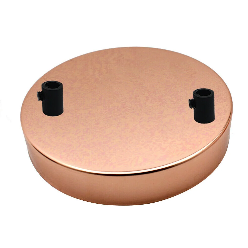 120mm Rose Gold Metal 2 Outlet Ceiling Rose Pendant Light Fitting~2809