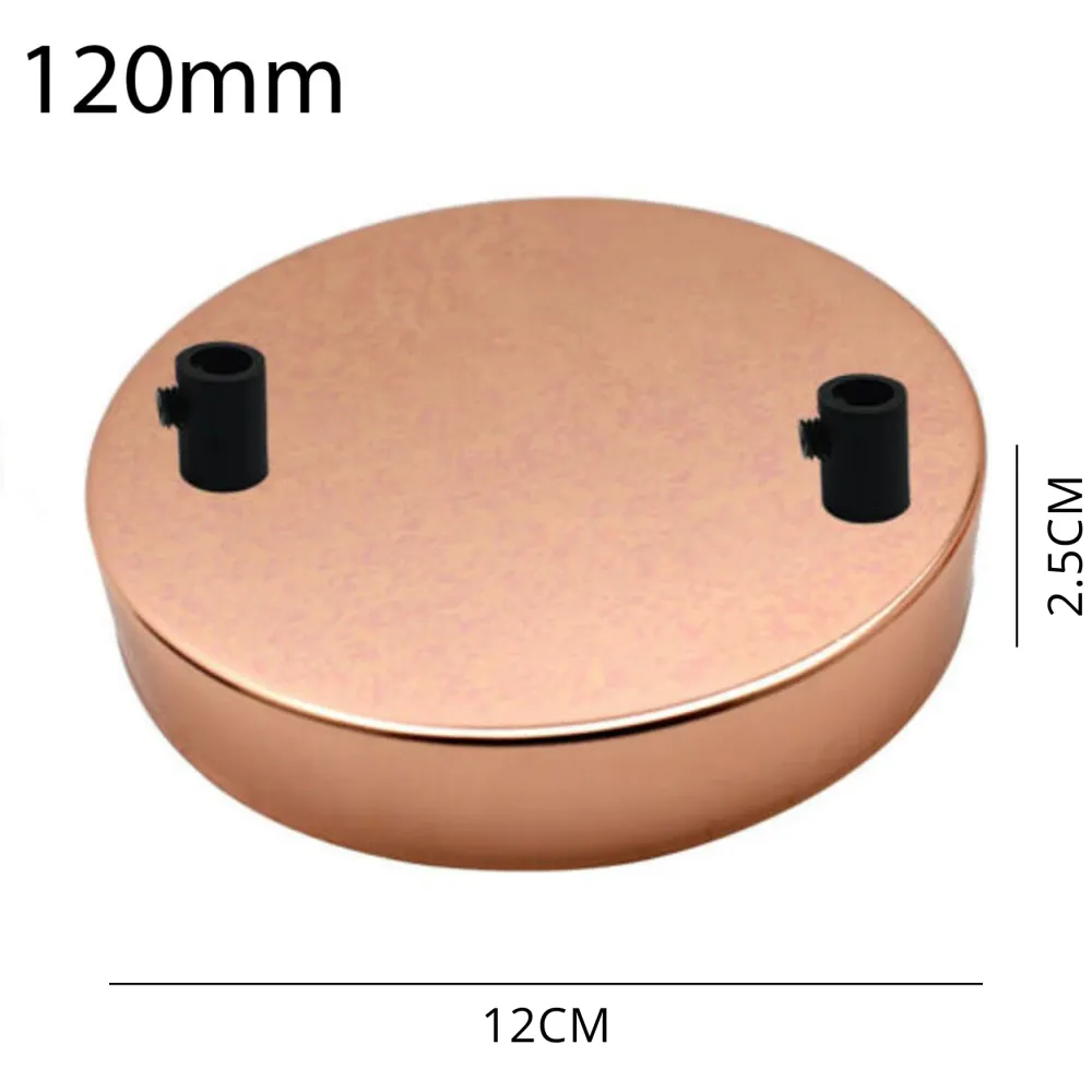 120mm Rose Gold Metal 2 Outlet Ceiling Rose Pendant Light Fitting~2809