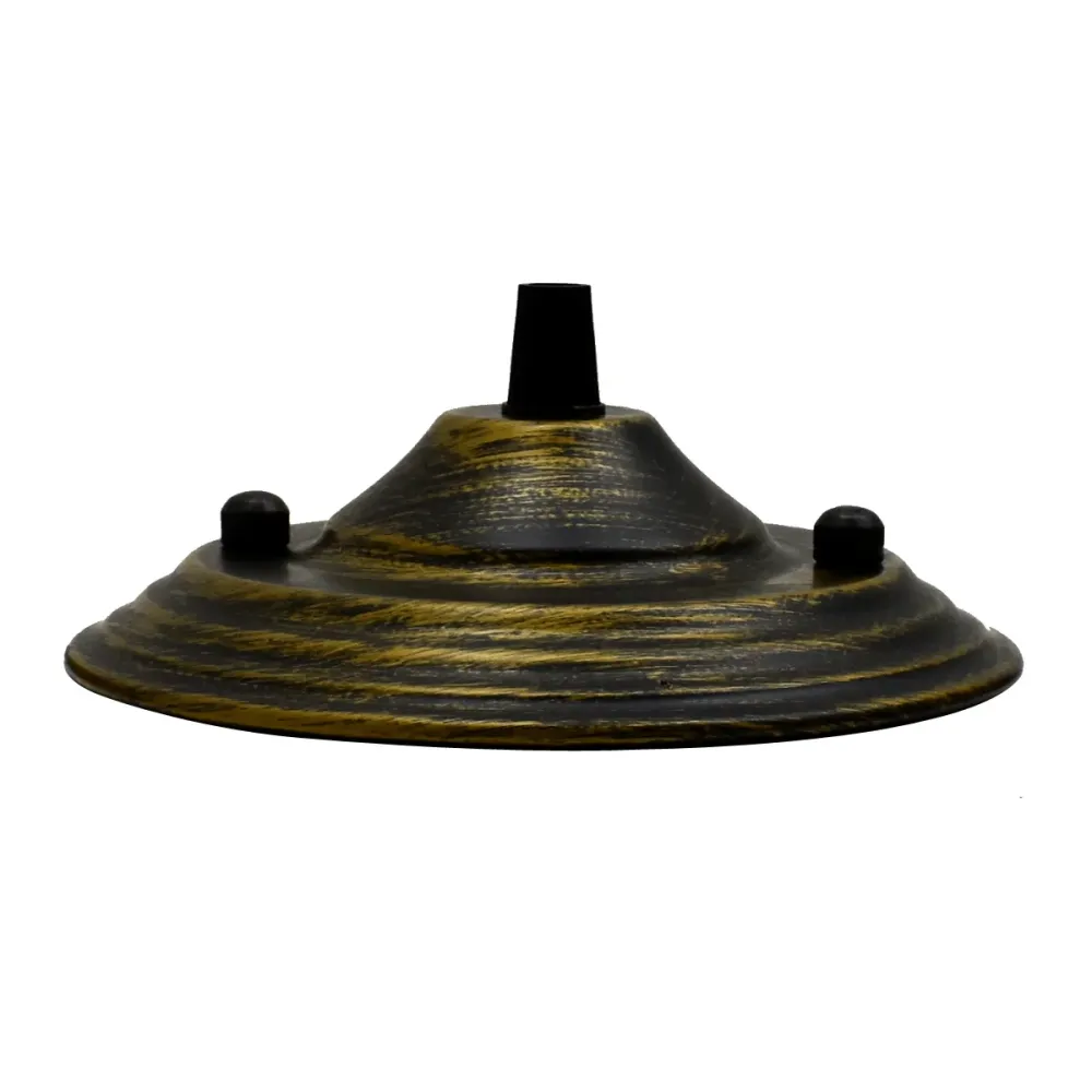 140mm Brushed Brass Single Outlet Ceiling Rose Pendant Light Fitting~2656