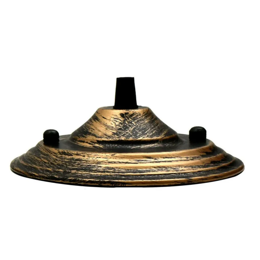 140mm Brushed Copper Single Outlet Ceiling Rose Pendant Light Fitting~2654