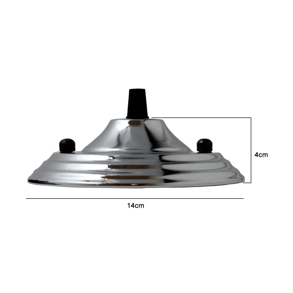 140mm Chrome Single Outlet Ceiling Rose Pendant Light Fitting~2652