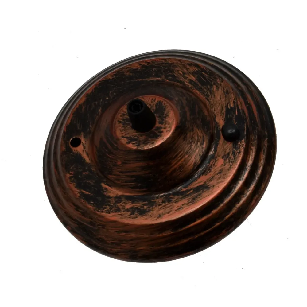 140mm Rustic Red Single Outlet Ceiling Rose Pendant Light Fitting~2657