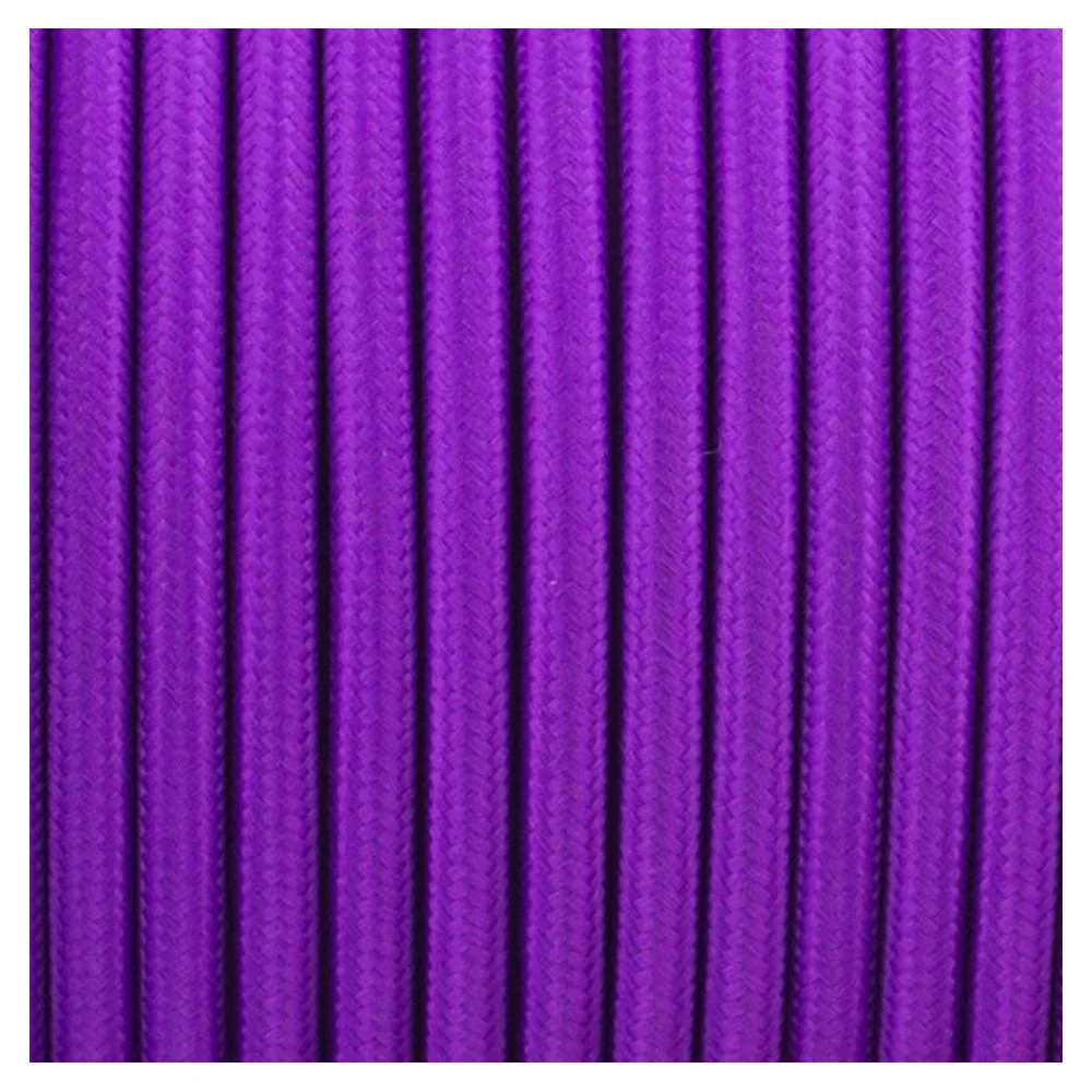1m/5m/10m/100m 3 Core Purple Round Fabric Lighting Cable Vintage Indoor Cord~3182