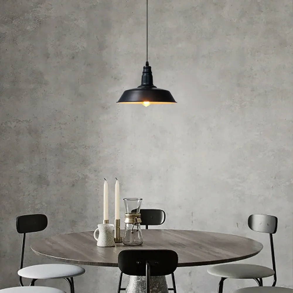 26cm Metal Bowl Ceiling Light Shades Pendant Lamp Shade~2327 Black