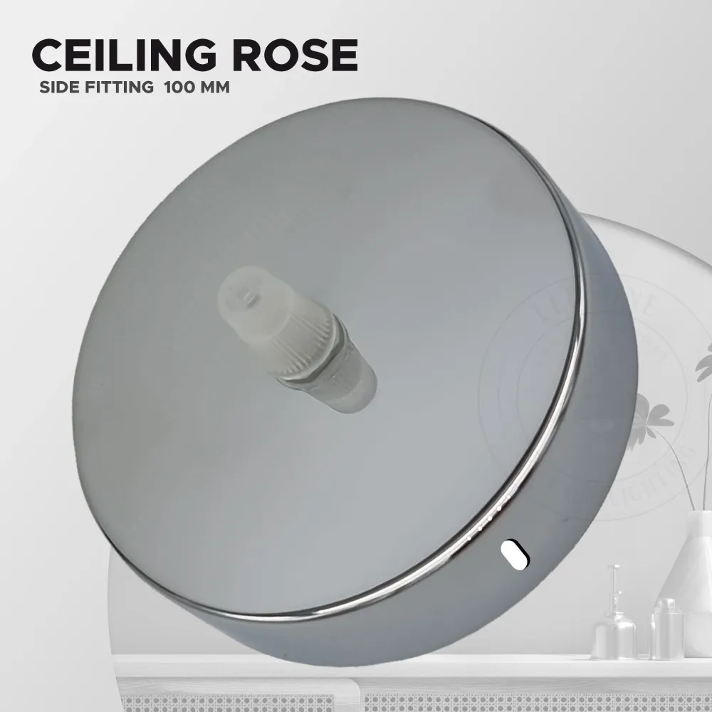 Chrome Industrial vintage Ceiling Rose Light Pendant~3106