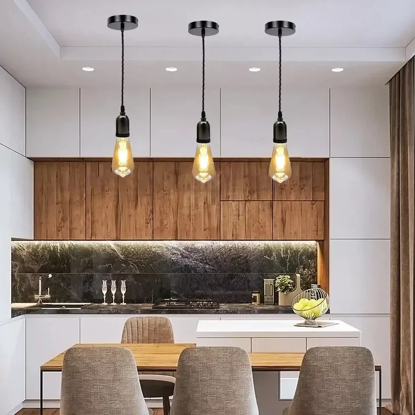E27 Cluster Ceiling Pendant Light Fabric Flex ~2057