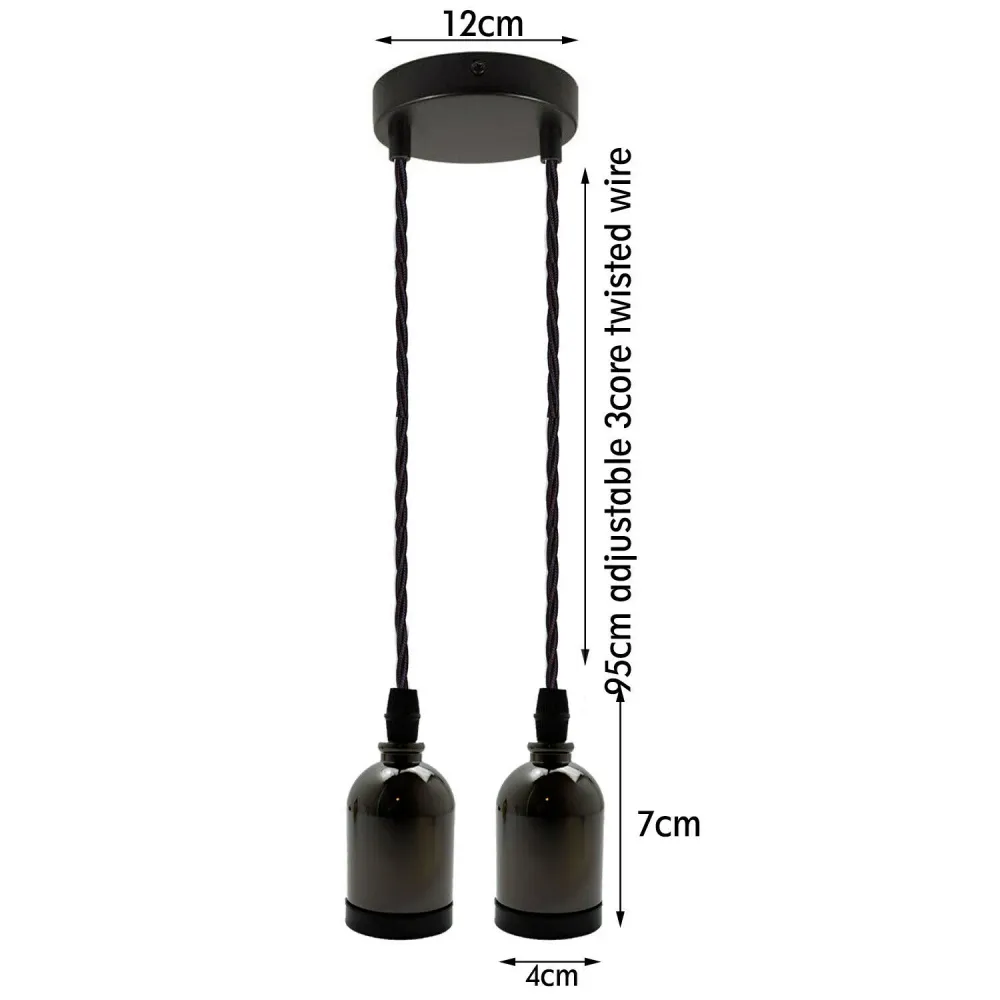 E27 Cluster Ceiling Pendant Light Fabric Flex ~2057