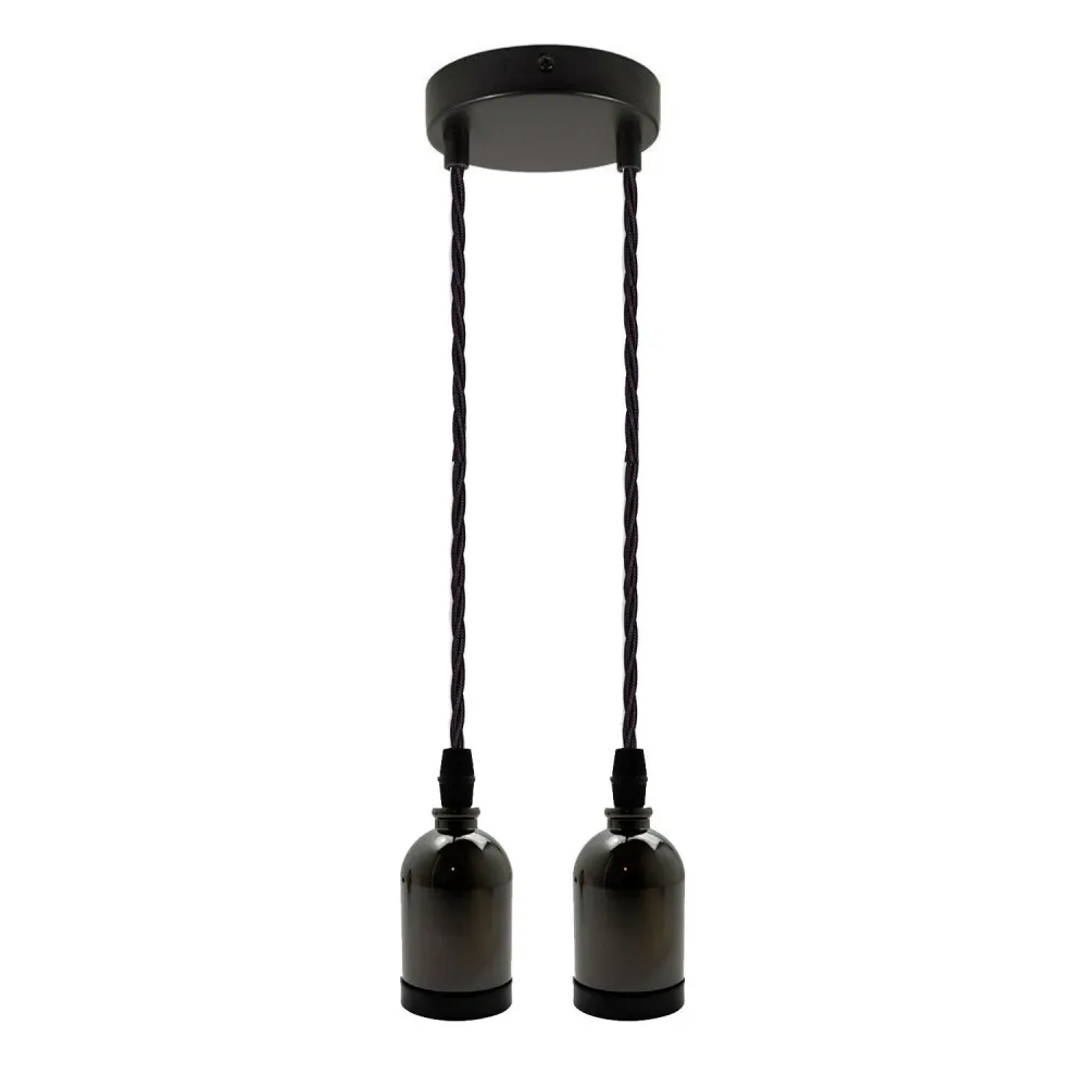 E27 Cluster Ceiling Pendant Light Fabric Flex ~2057