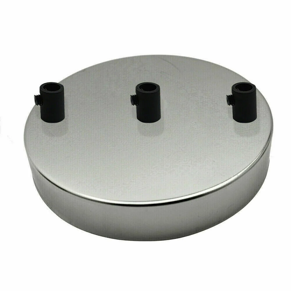 LEDSone industrial Vintage 3 Outlet Chrome Metal Ceiling Rose 120x25mm~2790