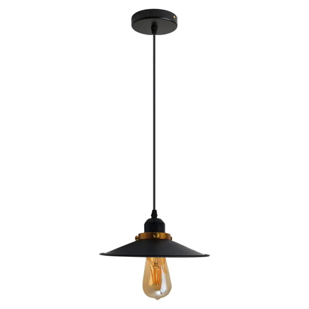 Adjustable Black Metal Ceiling Pendant Light Easy Fit ~2463 LEDSone UK Ltd