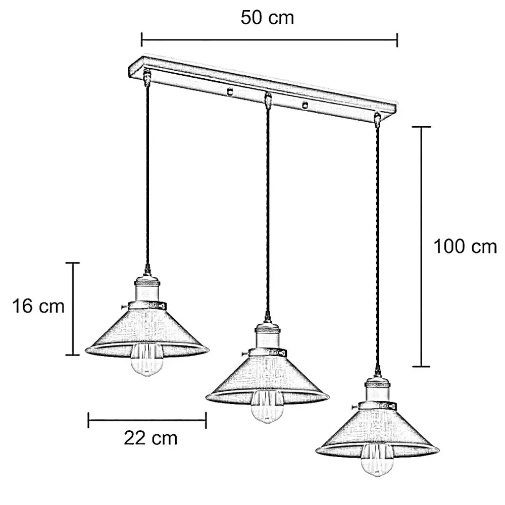 Adjustable Rectangle 3 Way Ceiling Pendant Light ~6144 LEDSone UK Ltd