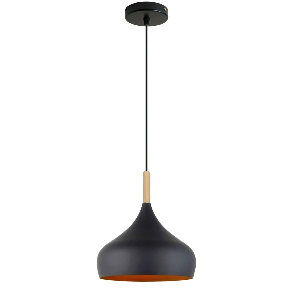 Black Beat Style Ceiling Vintage Pendant Lampshade interior~3161 LEDSone UK Ltd