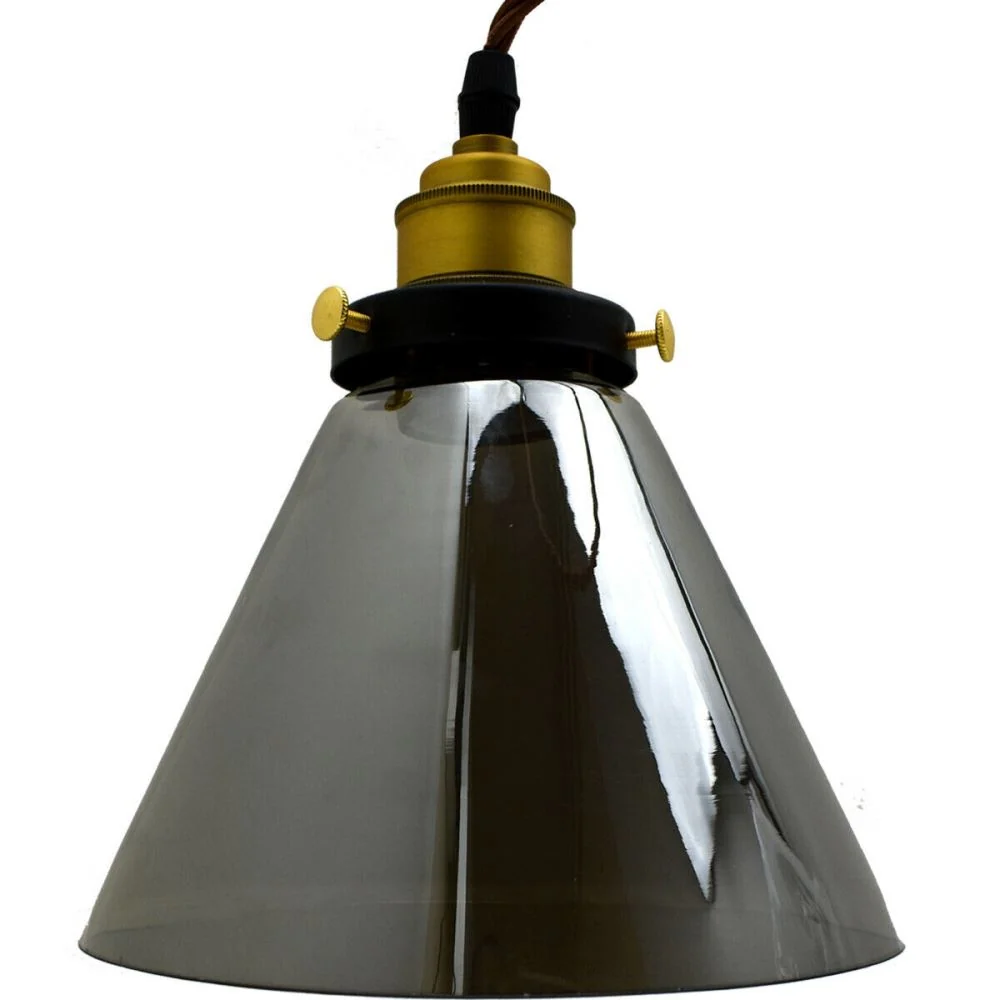 Cone Shape Modern Industrial Ceiling Light Shade Glass Pendant Fittings~2903 LEDSone UK Ltd