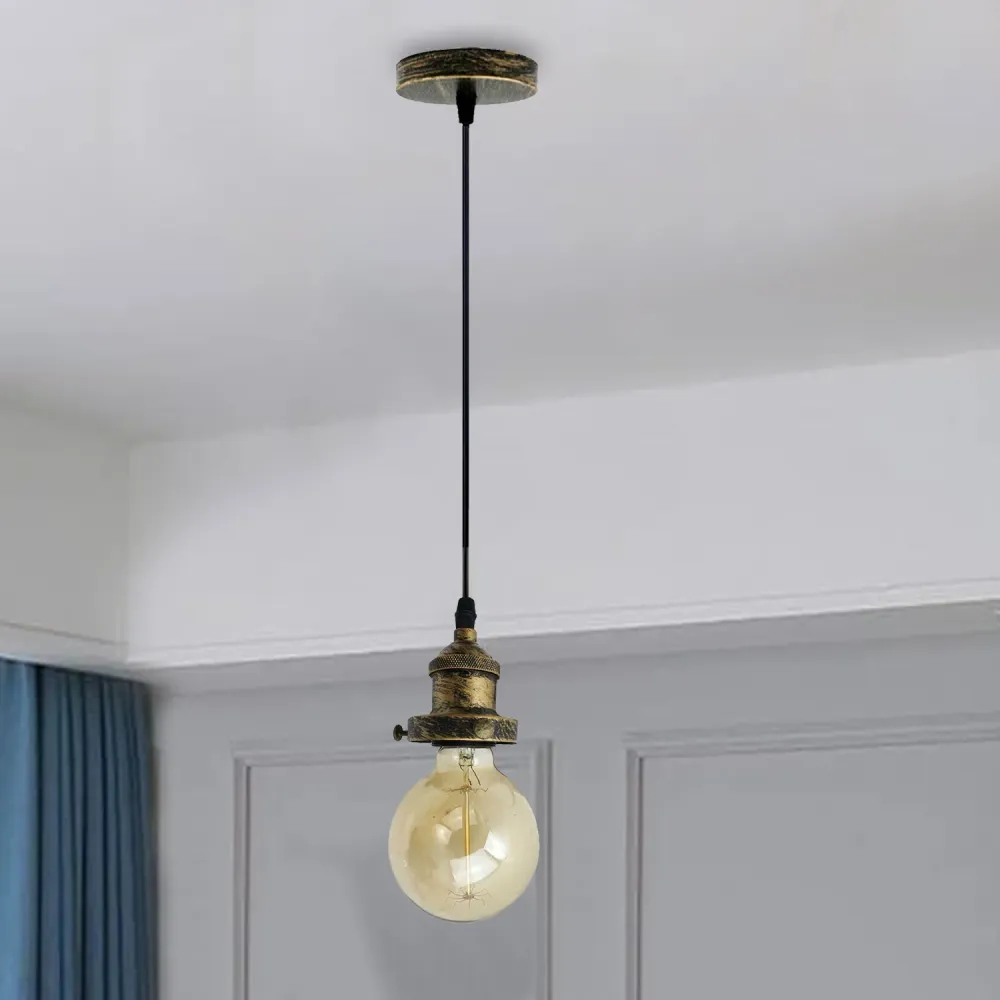 E27 Ceiling Rose Light Fitting Vintage Industrial Pendant Lamp Bulb Holder Light ~2208 LEDSone UK Ltd