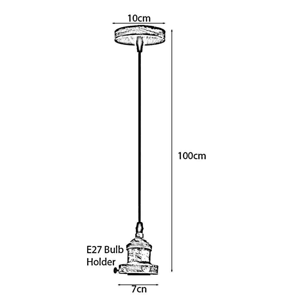 E27 Ceiling Rose Light Fitting Vintage Industrial Pendant Lamp Bulb Holder Light ~2208 LEDSone UK Ltd
