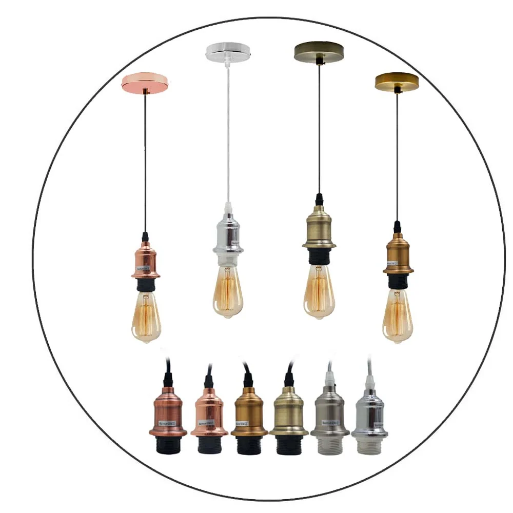 E27 Ceiling Rose Light Fitting Vintage Industrial Pendant Lamp Bulb Holder~2074 LEDSone UK Ltd