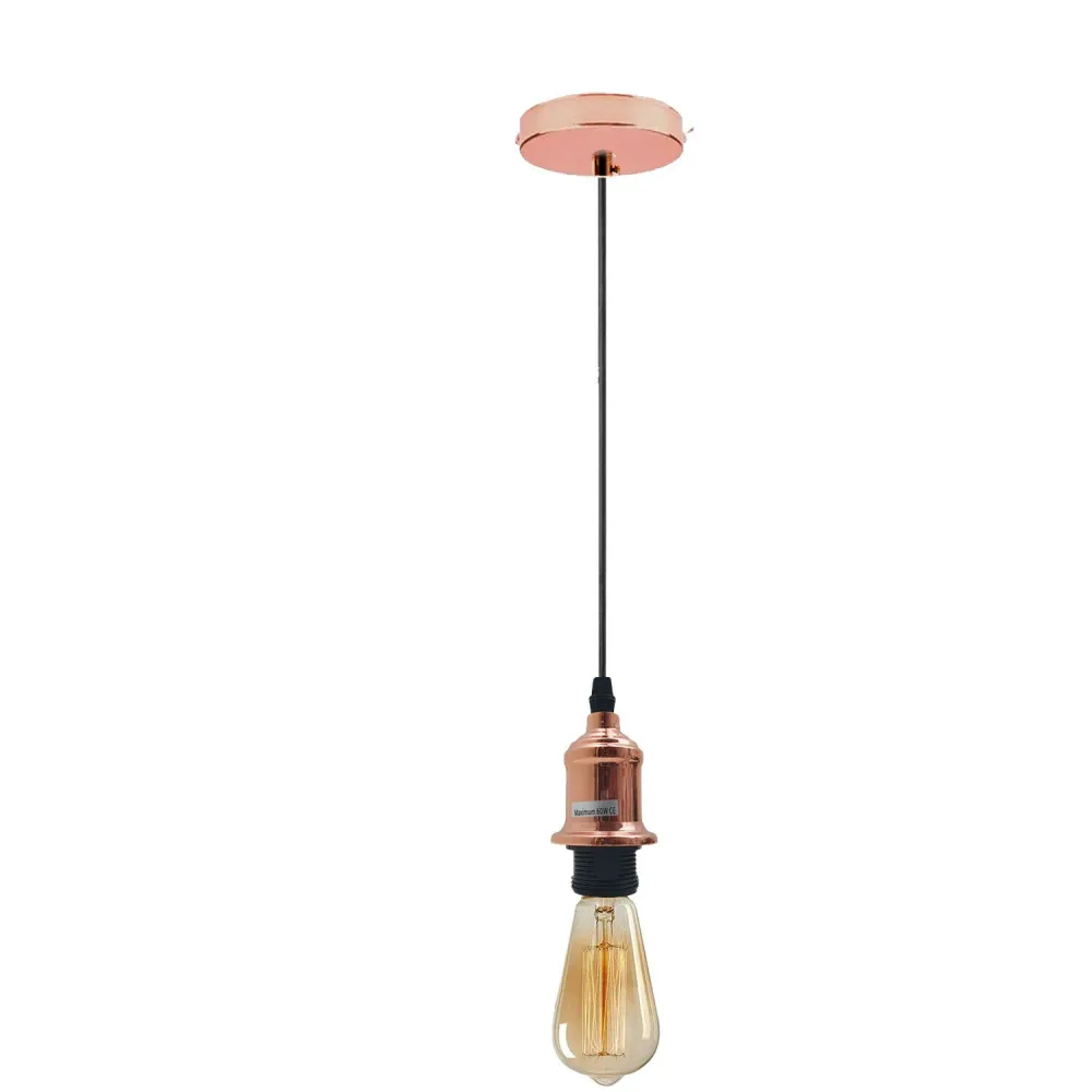 E27 Ceiling Rose Light Fitting Vintage Industrial Pendant Lamp Bulb Holder~2074 LEDSone UK Ltd