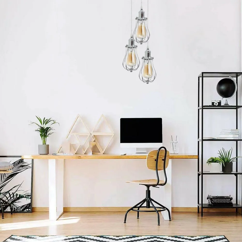 3 Head Modern Chrome Ceiling Pendant Light Fitting Pendant Hanging Chandelier~2073 LEDSone UK Ltd