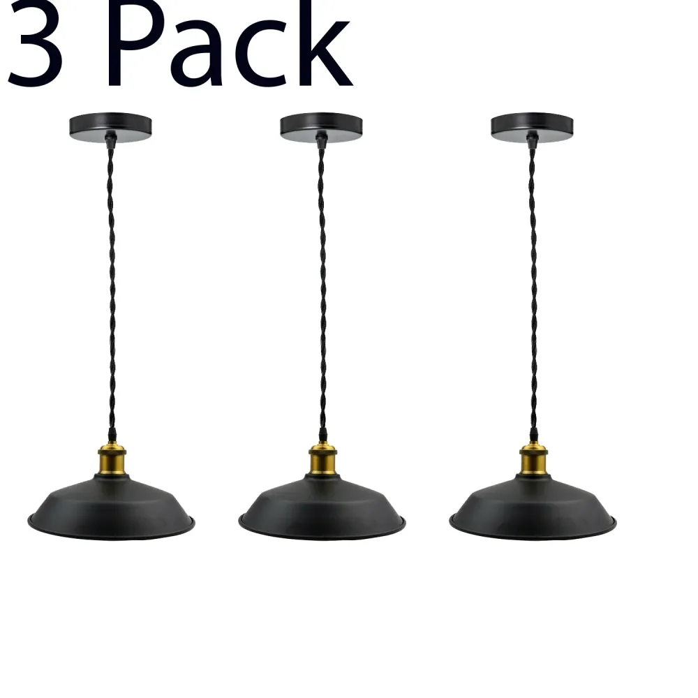 3 Pack Vintage Loft Chandelier Ceiling Pendant Lamp Shade Industrial (without Bulb)~2990 LEDSone UK Ltd