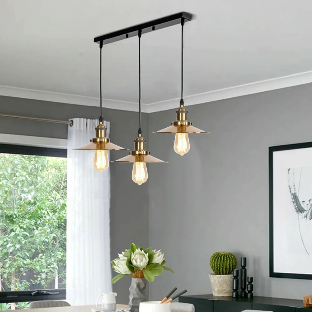 3 Way Modern Ceiling Pendant Cluster Light Fitting Industrial Pendant Lampshade~2139 LEDSone UK Ltd