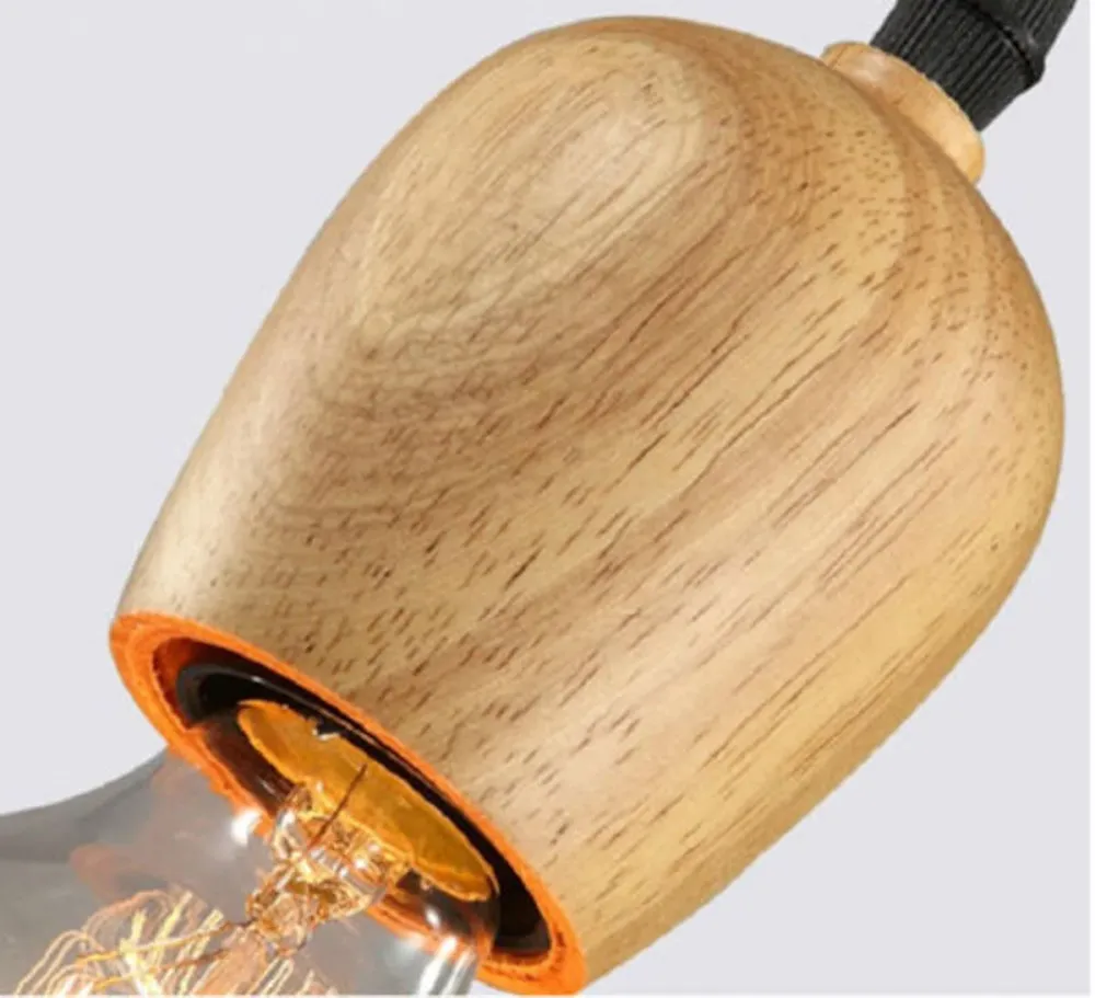 Wood E27 Socket Vintage Industrial Lighting Lamp Bulb Holder~2412 80mm LEDSone UK Ltd