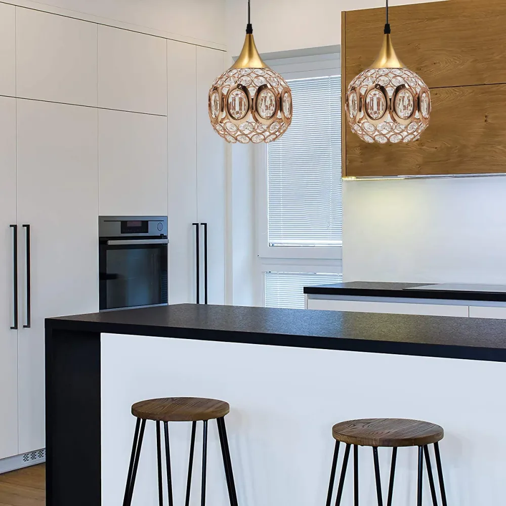 Modern Crystal Ceiling Pendant Lights Kitchen Living Bedroom Pendant Lamps UK~2694