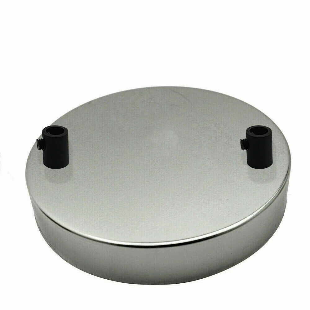 2 Outlet Chrome Metal Ceiling Rose 120x25mm~2791