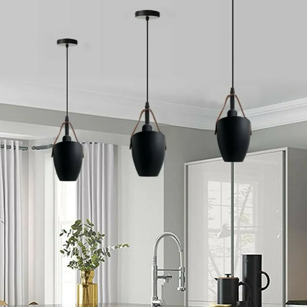Single Head Shade Adjustable Hanging E27 Metal Ceiling Pendant Light ~2465