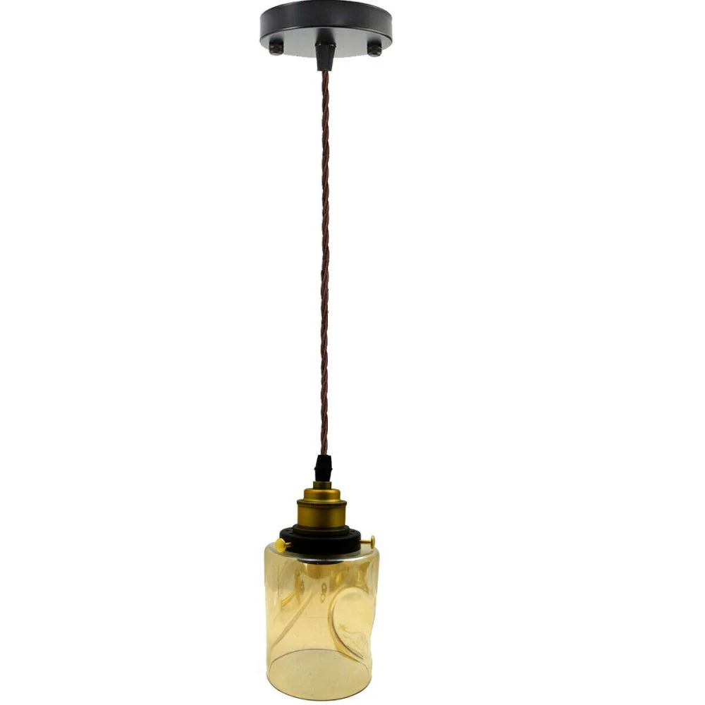 Vintage Industrial Glass LampShade Loft Black Ceiling Pendant Light~2901