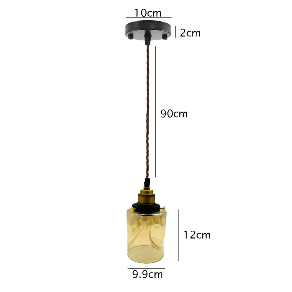 Vintage Industrial Glass LampShade Loft Black Ceiling Pendant Light~2901