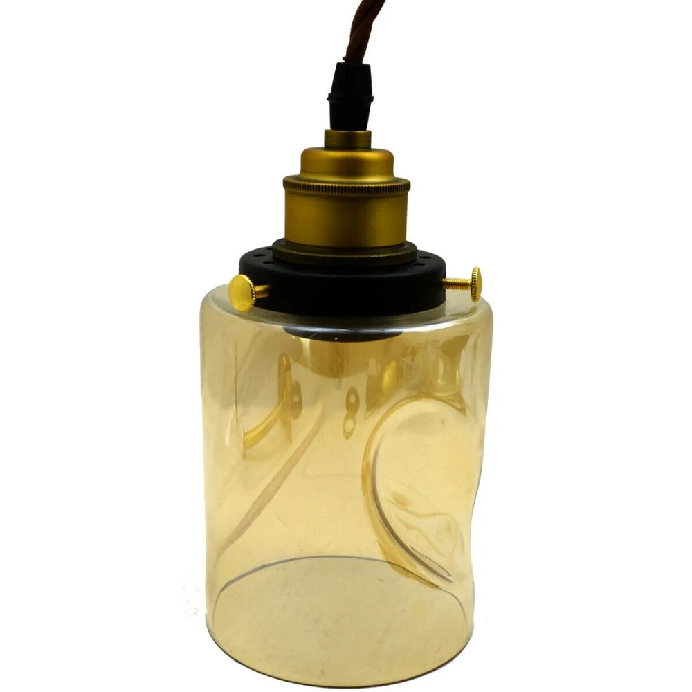 Vintage Industrial Glass LampShade Loft Black Ceiling Pendant Light~2901