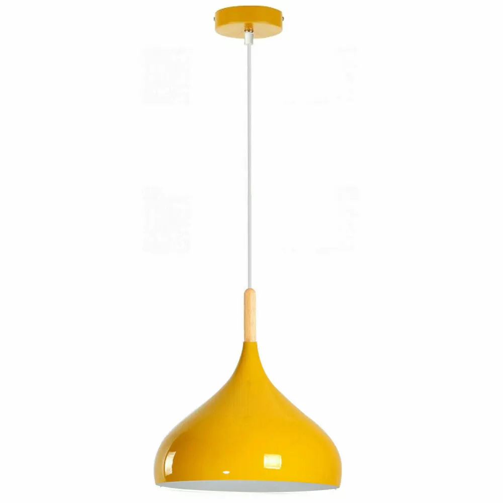 Vintage Industrial Metal Ceiling Yellow Hanging Pendant Light ~2507