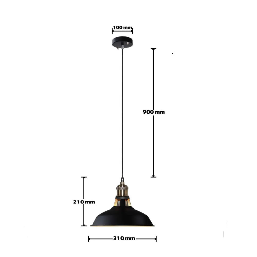 Vintage Industrial Retro Loft Metal Hanging Ceiling Lampshade~3149