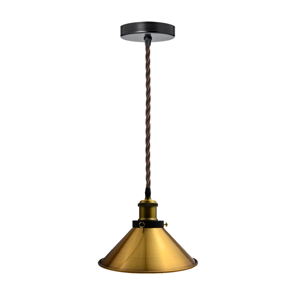 Vintage Modern Brass Ceiling Lamp Shade – Yellow Finish~3204