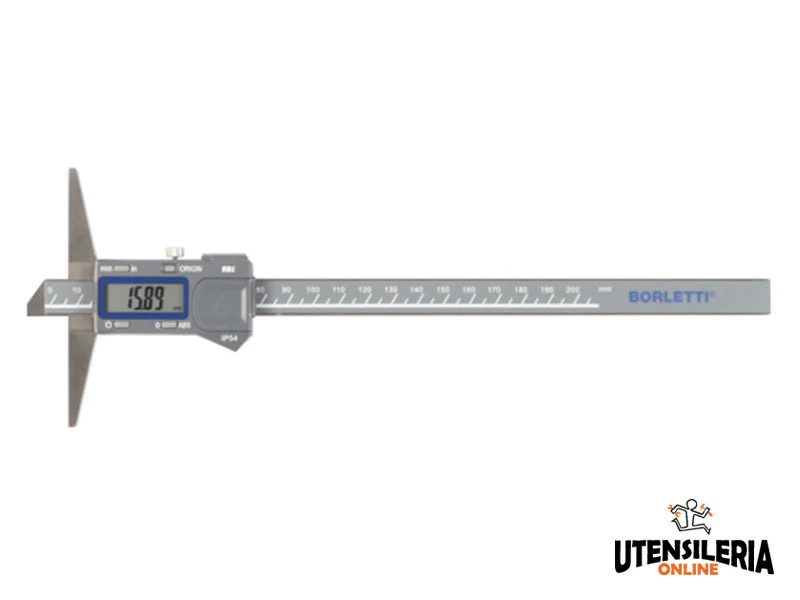 Cyfrowy głębokościomierz suwmiarkowy Borletti CSDC ze stali nierdzewnej 150 mm IP54