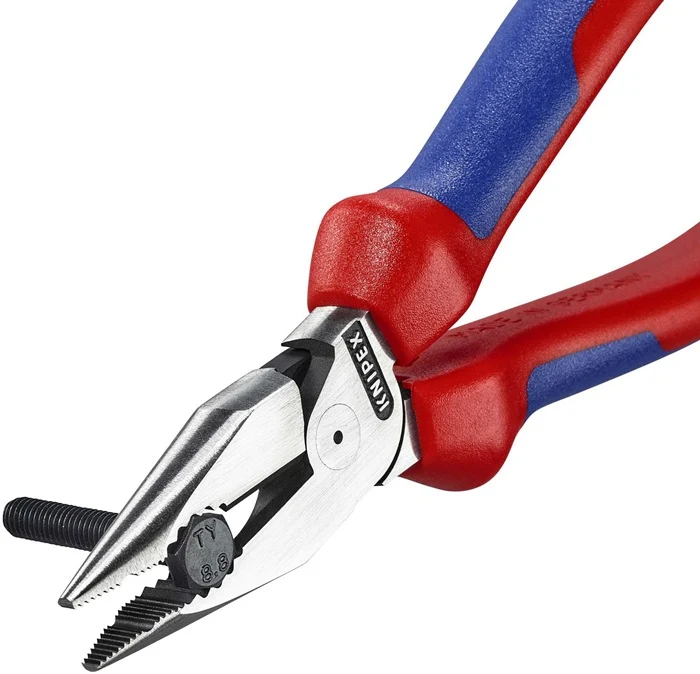 Szczypce uniwersalne z noskiem igłowym Knipex ( 8002875243 ) długość 185 mm czarne atramentowane