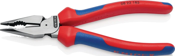 Szczypce uniwersalne z noskiem igłowym Knipex ( 8002875243 ) długość 185 mm czarne atramentowane
