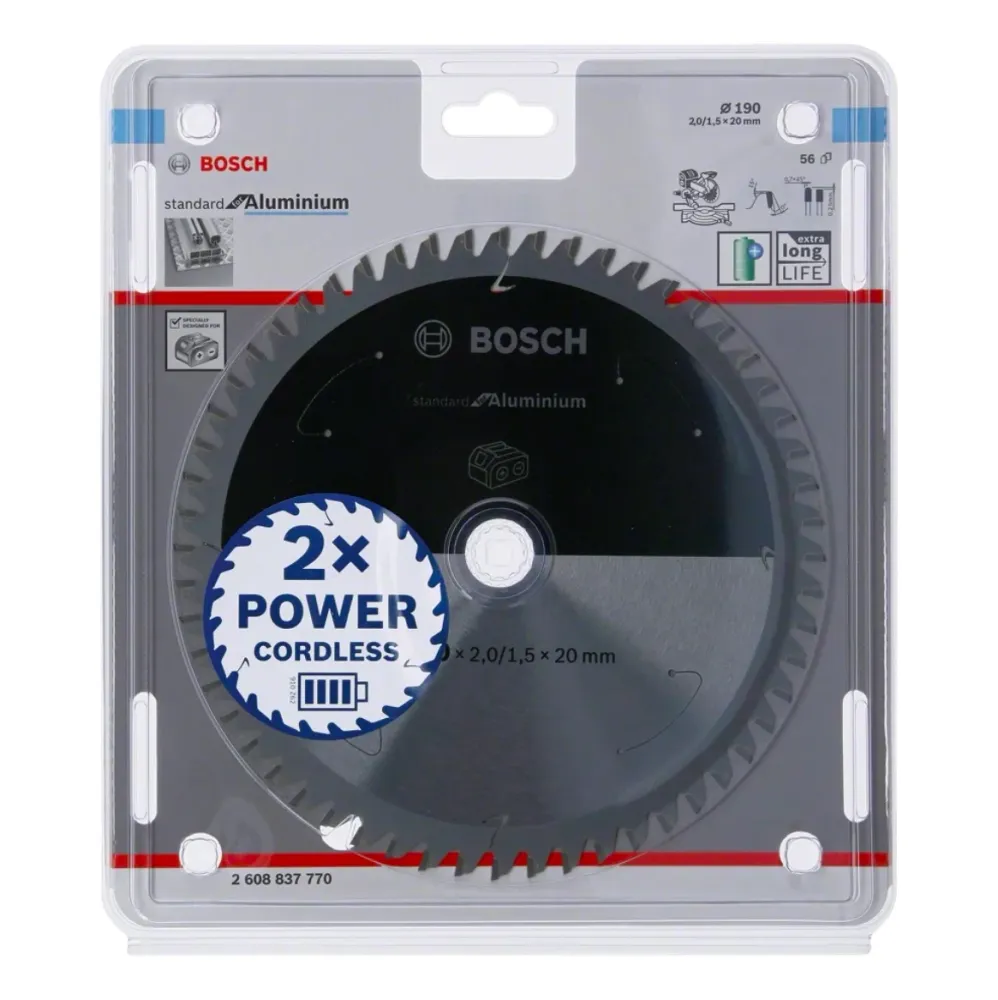 Pił tarczowa Bosch Professional Standard Aluminium 190 x 20 x 2 mm 56 zębów ( 2608837770 )
