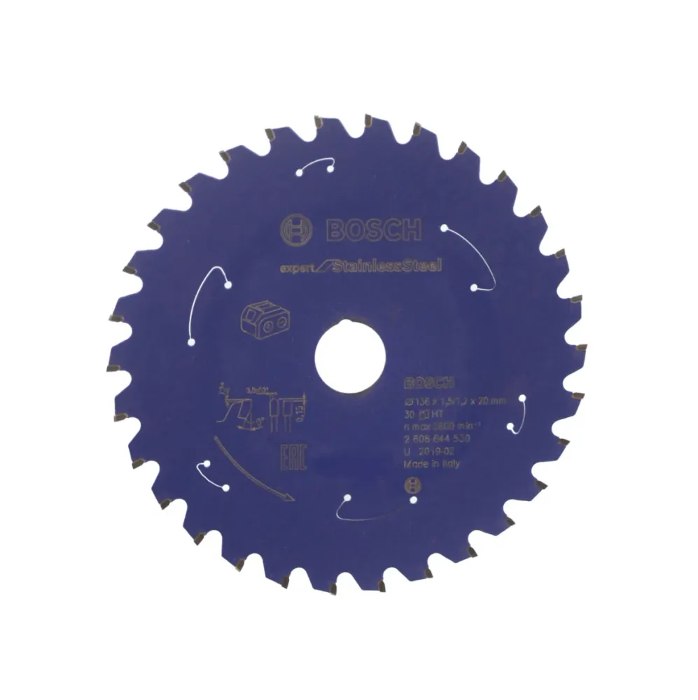 Tarcza pilarska Bosch Expert do stali nierdzewnej 136 x 1,5 x 20 / 15,875 mm 30 zębów ( 2608644530 ) Bosch Professional